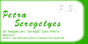 petra seregelyes business card